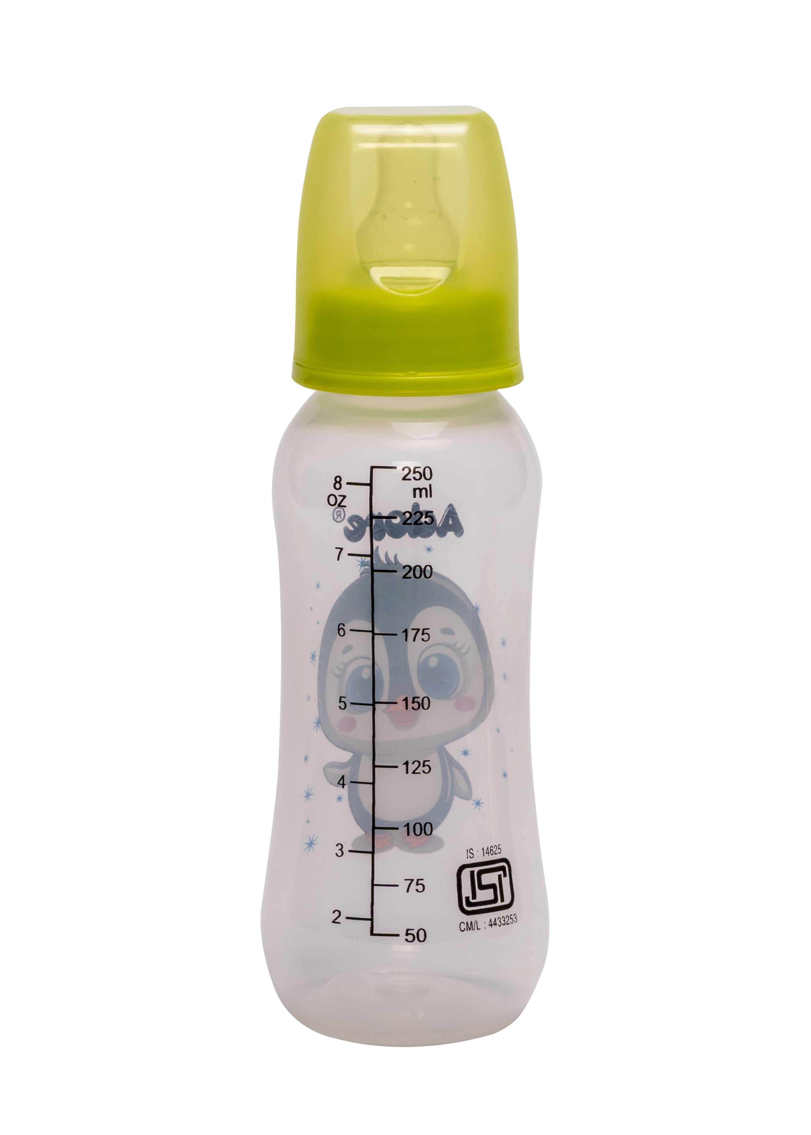 Adore Jungle Bay 2 Stage Narrow Neck Feeding Bottle - 250ml - Green Penguin