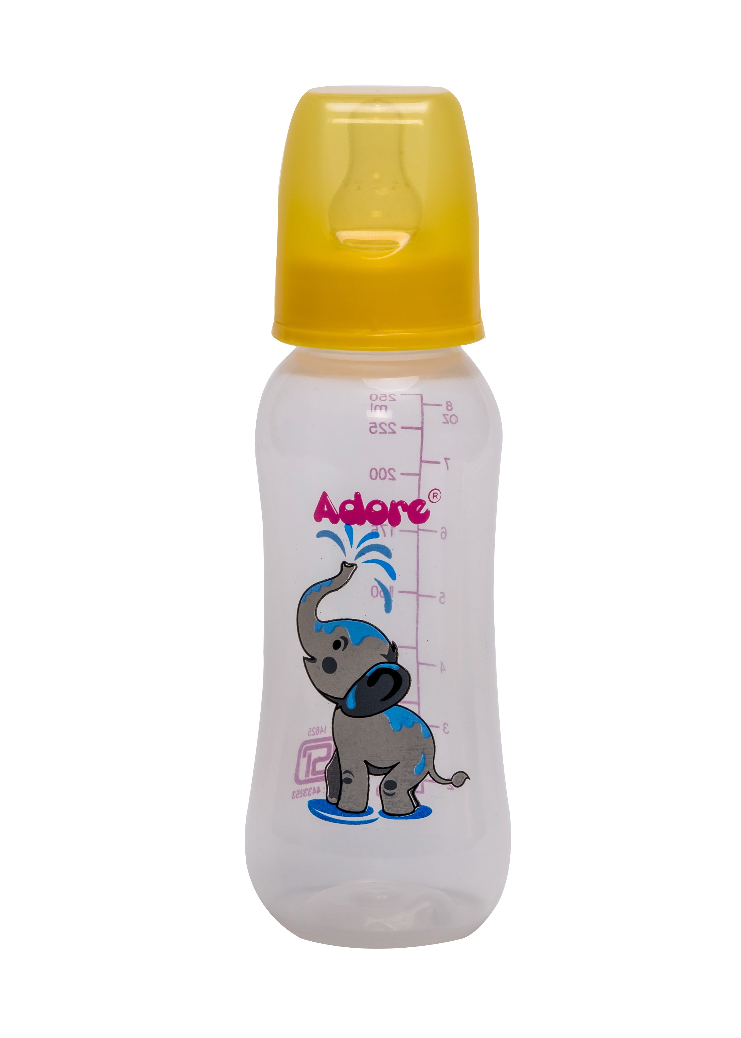 Adore Jungle Bay 2 Stage Narrow Neck Feeding Bottle - 250ml - Yellow Elephant