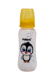 Adore Jungle Bay 2 Stage Narrow Neck Feeding Bottle - 250ml - Yellow Penguin