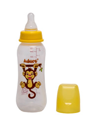 Adore Jungle Bay 2 Stage Narrow Neck Feeding Bottle - 250ml - Yellow Monkey
