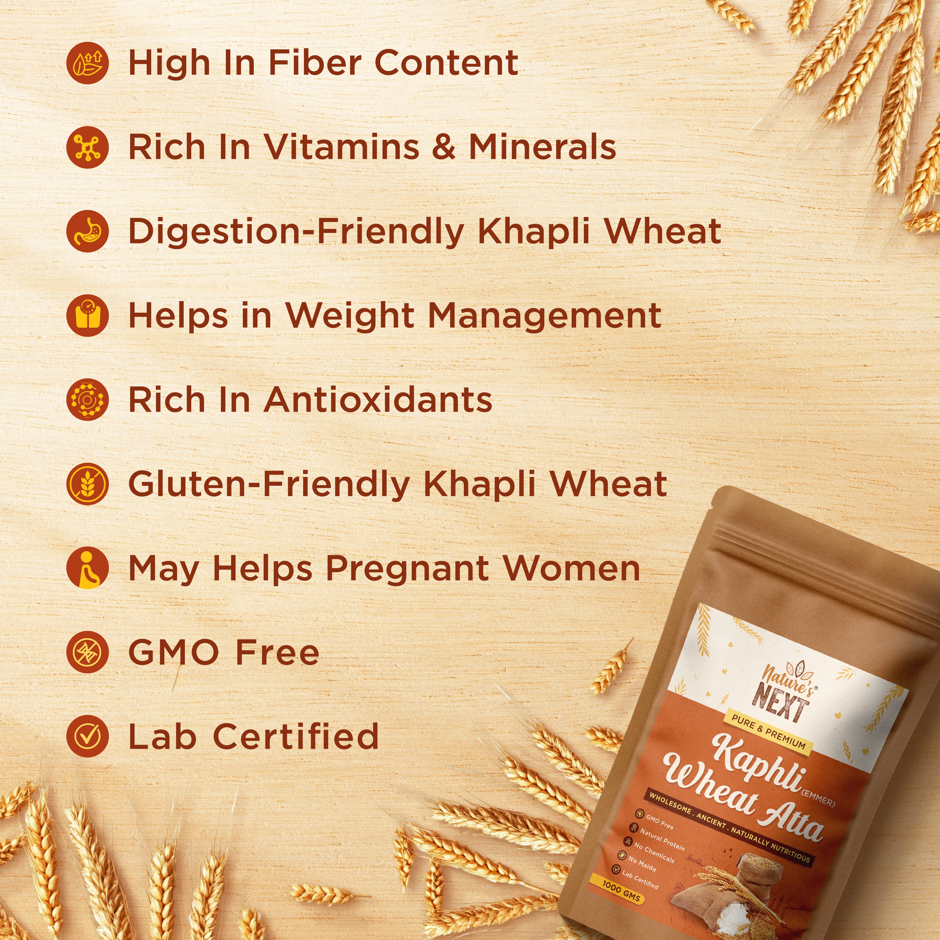Nature’s Next Pure & Premium Kaphli Wheat Atta - 1000gms
