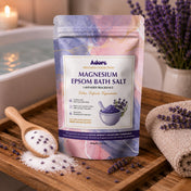 Adore Wellness Magnesium Epsom Bath Salt with Lavender Fragrance, Scoop & Real Lavender Buds 500g