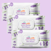 Adore Baby Lavender Wet Wipes with Goodness of Aloe-vera- 99% Pure Water- Pack of 72n Wipes* 3 Pack