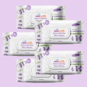 Adore Baby Lavender Wet Wipes with Goodness of Aloe-vera- 99% Pure Water- Pack of 72n Wipes* 5 Pack