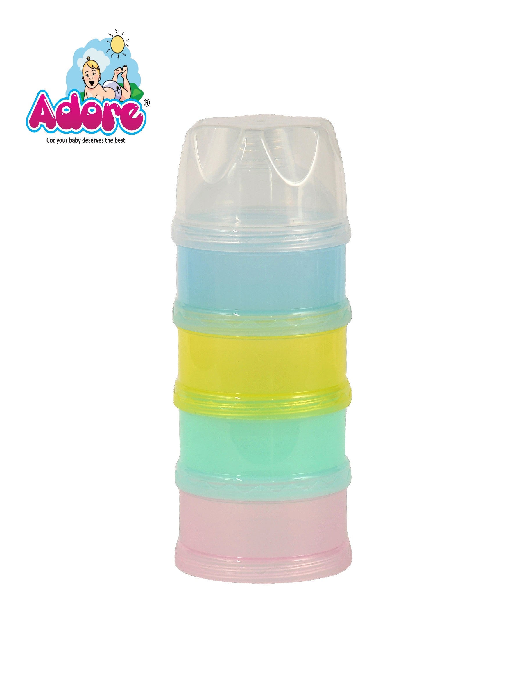 Adore Baby Milk Powder Container 4 Racks- Multicolor
