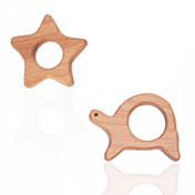 Adore Wohoo! Wooden Teethers- Pack of 2- STAR+TURTLE