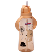 Adore Bling Straw Sipper with Handle & Retractable Head - 270 ml- Beige