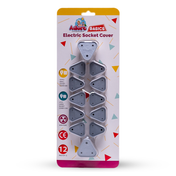 Adore Baby Safety Child Proofing Electrical Socket Cover Set- Pack of 12-Grey