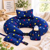Adore Feedero! Baby Multipurpose Feeding Pillow with Fence Protection and Adjustable Belt-Navy Blue