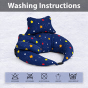 Adore Feedero! Baby Multipurpose Feeding Pillow with Fence Protection and Adjustable Belt-Navy Blue