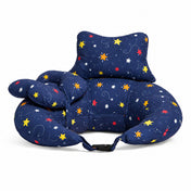 Adore Feedero! Baby Multipurpose Feeding Pillow with Fence Protection and Adjustable Belt-Navy Blue
