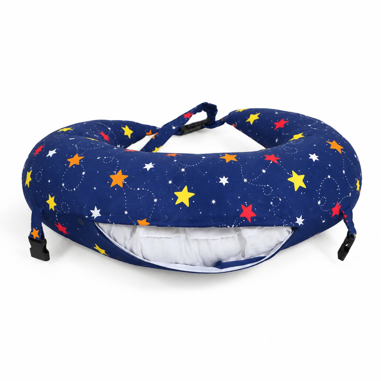 Adore Feedero! Baby Multipurpose Feeding Pillow with Fence Protection and Adjustable Belt-Navy Blue