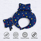 Adore Feedero! Baby Multipurpose Feeding Pillow with Fence Protection and Adjustable Belt-Navy Blue