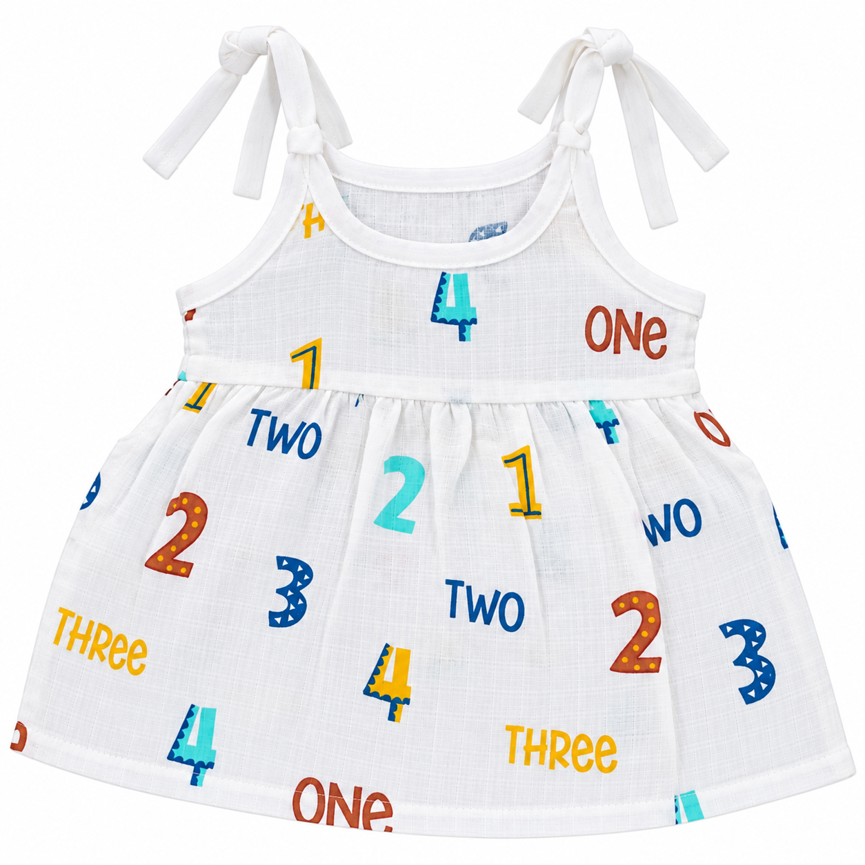 Adore Little Blossom- Pure Muslin Cotton Baby Tie-Knot Frock- Pack of 3-Numbers-3-6 Months