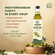 Nature’s Next Pure & Premium Cold Pressed Organic Extra Virgin Olive Oil- Glass Bottle 500ml