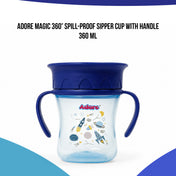 Adore Magic 360 Degree Spill Proof Sipper Cup with Handle 240 ml- Blue