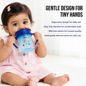 Adore Magic 360 Degree Spill Proof Sipper Cup with Handle 240 ml- Blue