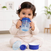 Adore Magic 360 Degree Spill Proof Sipper Cup with Handle 240 ml- Blue