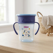 Adore Magic 360 Degree Spill Proof Sipper Cup with Handle 240 ml- Blue