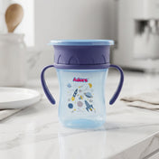 Adore Magic 360 Degree Spill Proof Sipper Cup with Handle 240 ml- Blue