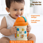 Adore Snacker Jack -The Sip 'n' Snack Bot 'n' Pot with Handle- Beige