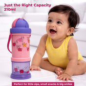 Adore Snacker Jack -The Sip 'n' Snack Bot 'n' Pot with Handle- Pink