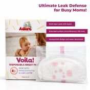 Adore Voila Disposable Breast Pads with Honeycomb Design- Pack of 24