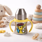 Adore Twilight Jr. 2 Stage Stainless Steel Straw Sipper with Twin Handle 150ml- Yellow