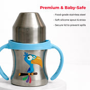 Adore Twilight Jr 2 in 1 Stainless Steel Sipper with Twin Handle 150ml- Blue