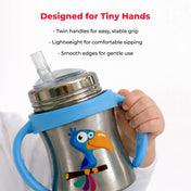 Adore Twilight Jr 2 in 1 Stainless Steel Sipper with Twin Handle 150ml- Blue