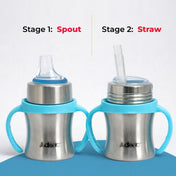 Adore Twilight Jr 2 in 1 Stainless Steel Sipper with Twin Handle 150ml- Blue