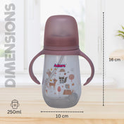 Adore Great Britain Wide Neck Straw Sipper with Gravity Ball and Twin Handle- 250ml Pink