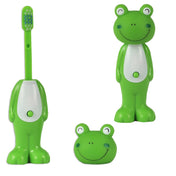 Adore Kids Pop Up Toothbrush with Safety Head Attractive Character - Green Frog