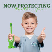 Adore Kids Pop Up Toothbrush with Safety Head Attractive Character - Green Frog