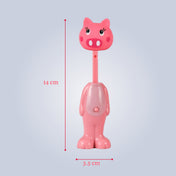 Adore Kids Pop Up Toothbrush with Safety Head Attractive Character - Pink Piggy