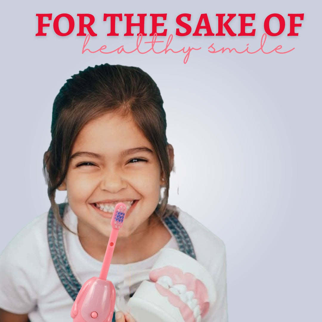 Adore Kids Pop Up Toothbrush with Safety Head Attractive Character - Pink Piggy