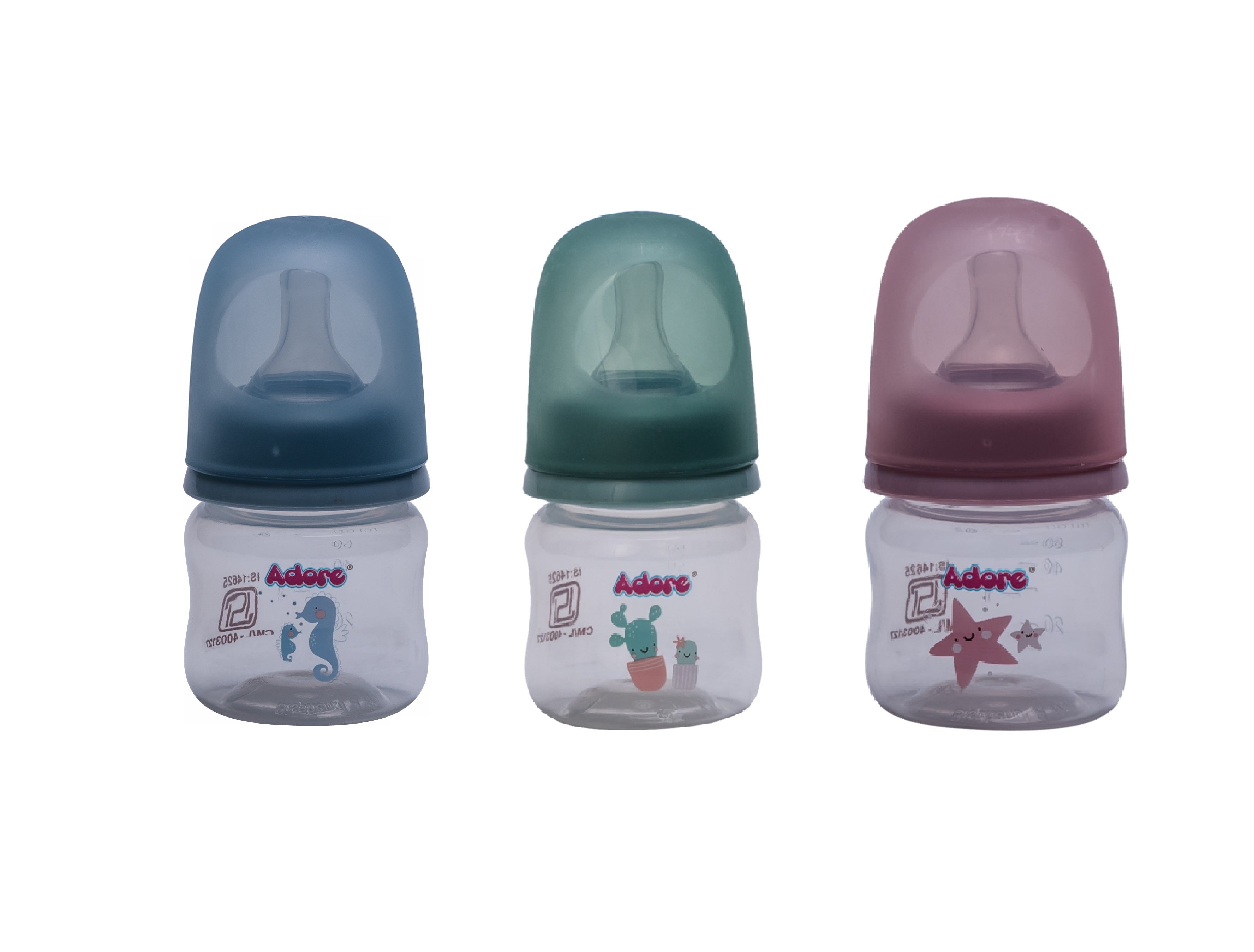 Adore England Narrow Neck Feeding Bottle 60ml - Pack of 3