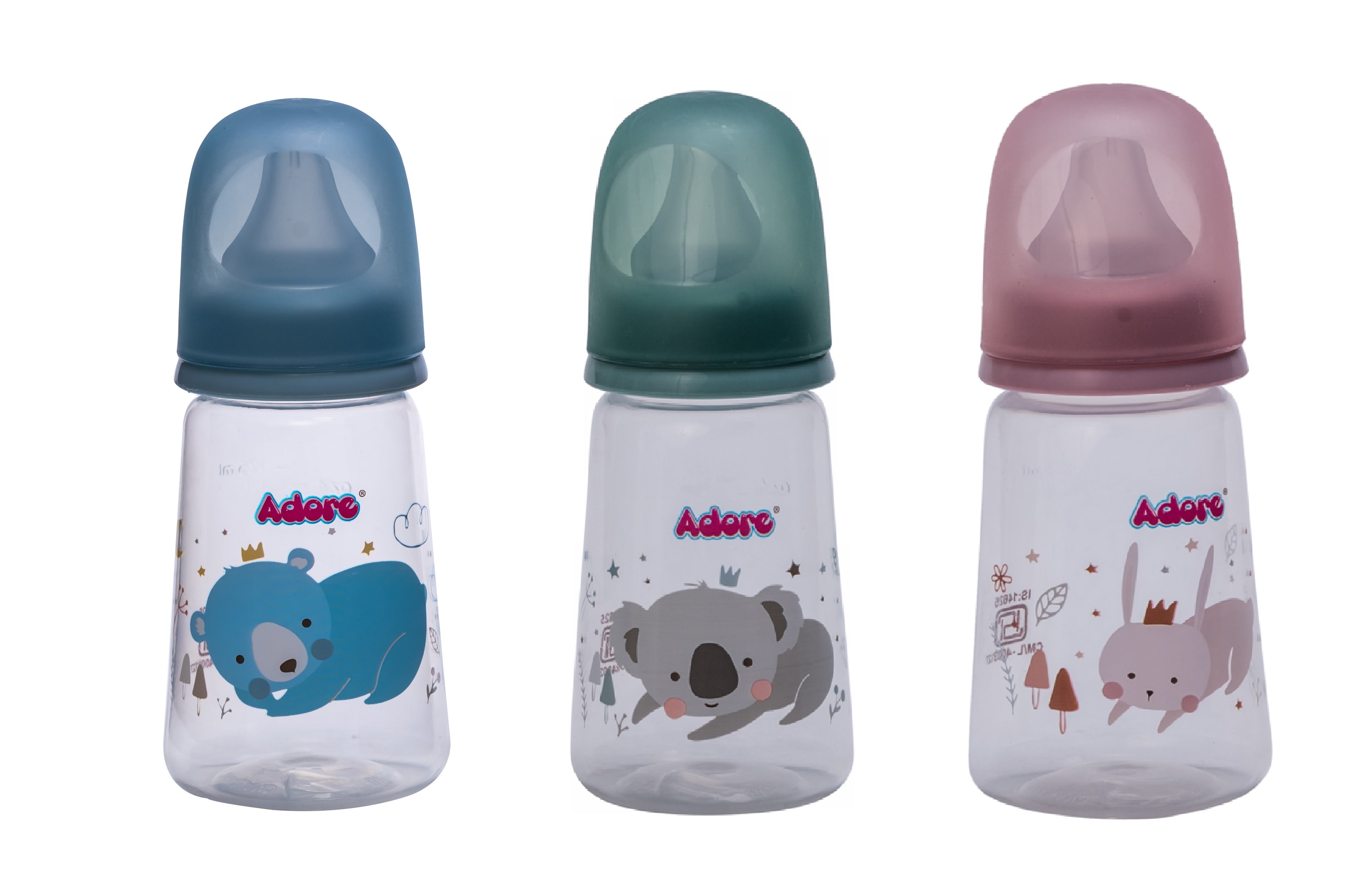 Adore England Narrow Neck Feeding Bottle-125ml - Pack of 3