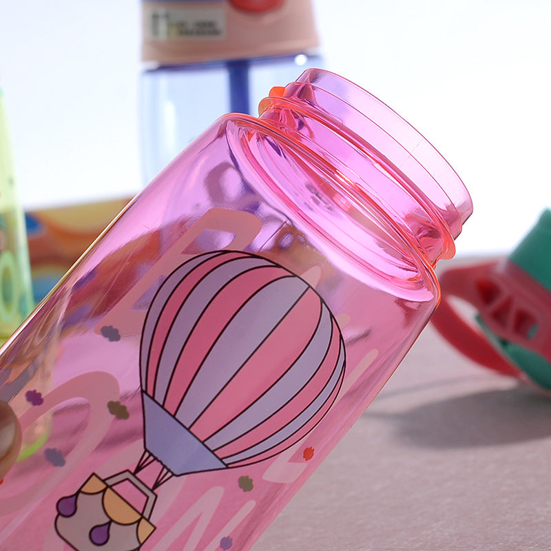 Adore Basics Land Era Straw Sipper Water Bottle with Handle - 500 ml Pink hot Balloon