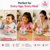 Adore Dr.Feed TinyTummy Insulated Hot & Cold Food Jar with Spork & Feeding Plate 335ml-Pink