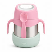 Adore Dr.Feed TinyTummy Insulated Hot & Cold Food Jar with Spork & Feeding Plate 335ml-Pink