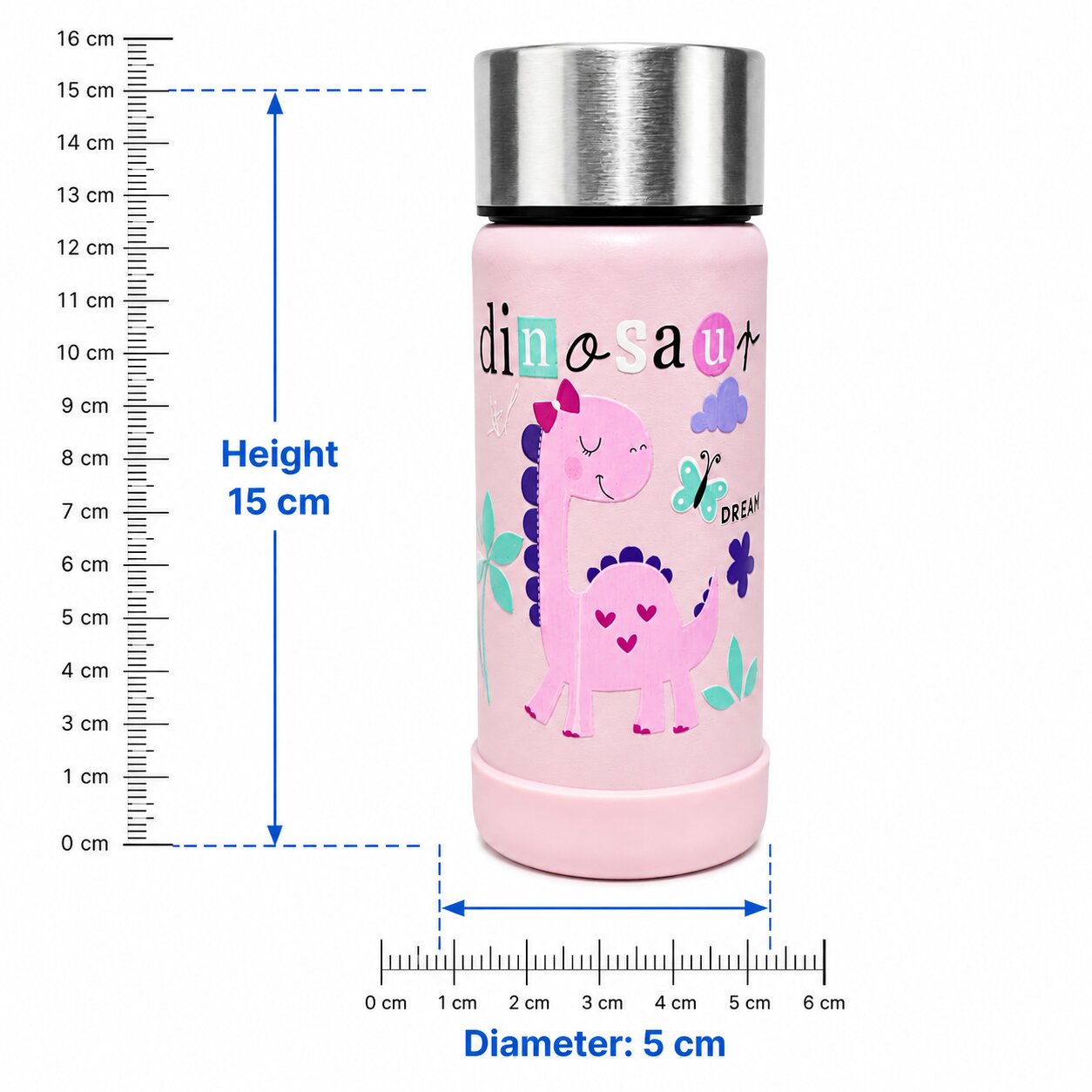 Adore Dr.Feed Little Champs Hot & Cold Insulated Steel Water Bottle 270ml-Pink
