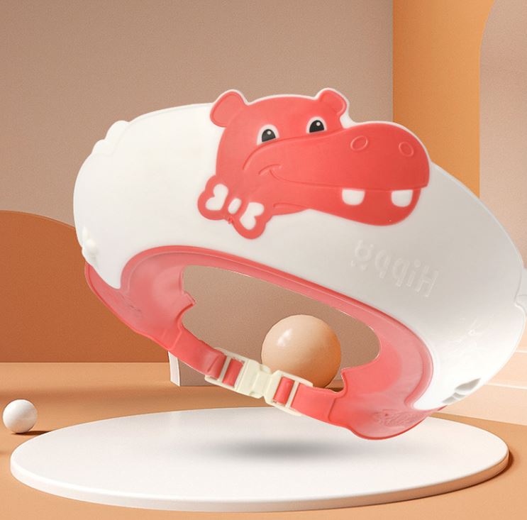 Adore Lulu! The Hippo-Shaped Shampoo Hat with Adjustable strap and Buckle – Pink