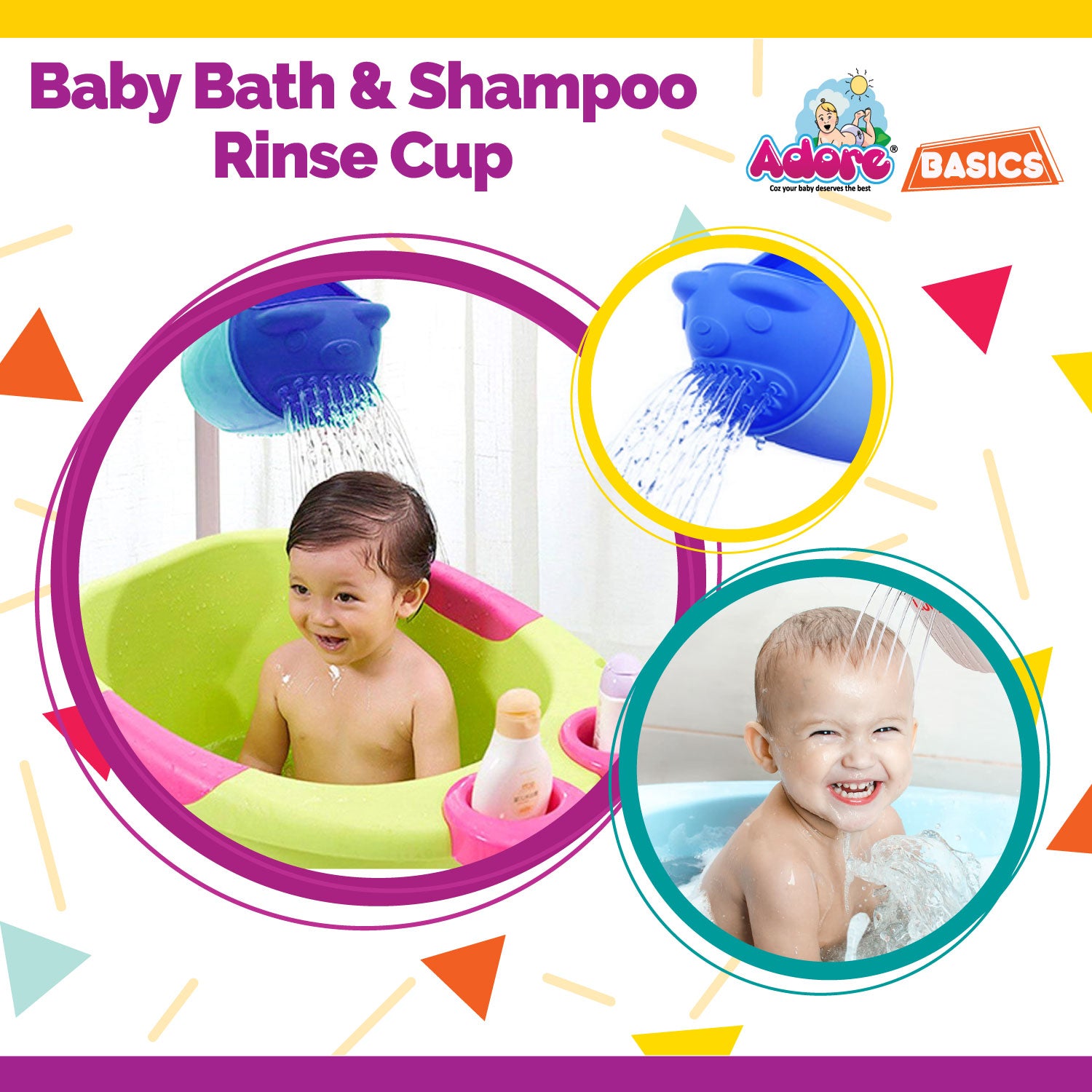 Adore Baby Bath And Shampoo Rinse Cup - Blue