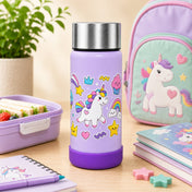 Adore Dr.Feed Little Champs Hot & Cold Insulated Steel Water Bottle 270ml-Purple