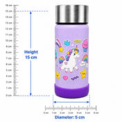 Adore Dr.Feed Little Champs Hot & Cold Insulated Steel Water Bottle 270ml-Purple