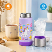 Adore Dr.Feed Little Champs Hot & Cold Insulated Steel Water Bottle 270ml-Purple