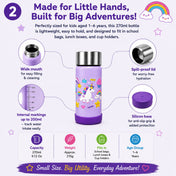 Adore Dr.Feed Little Champs Hot & Cold Insulated Steel Water Bottle 270ml-Purple