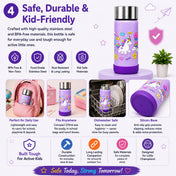 Adore Dr.Feed Little Champs Hot & Cold Insulated Steel Water Bottle 270ml-Purple