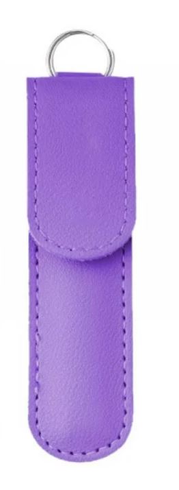 Adore Stainless Steel Ear Wax Remover With Leather Storage Case - Pack of 6 - Purple